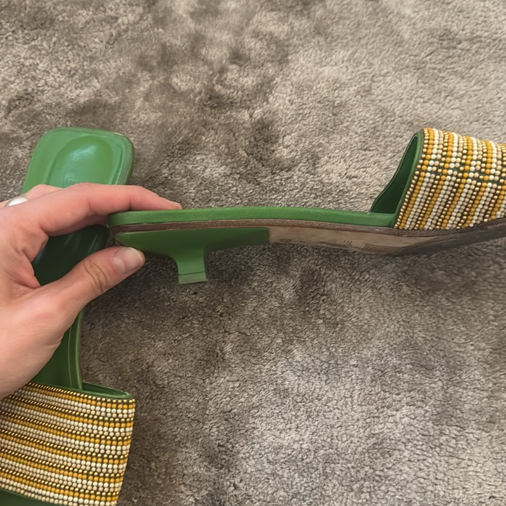 By far green leather mules with bead detail size 40 - Picture 4 of 4
